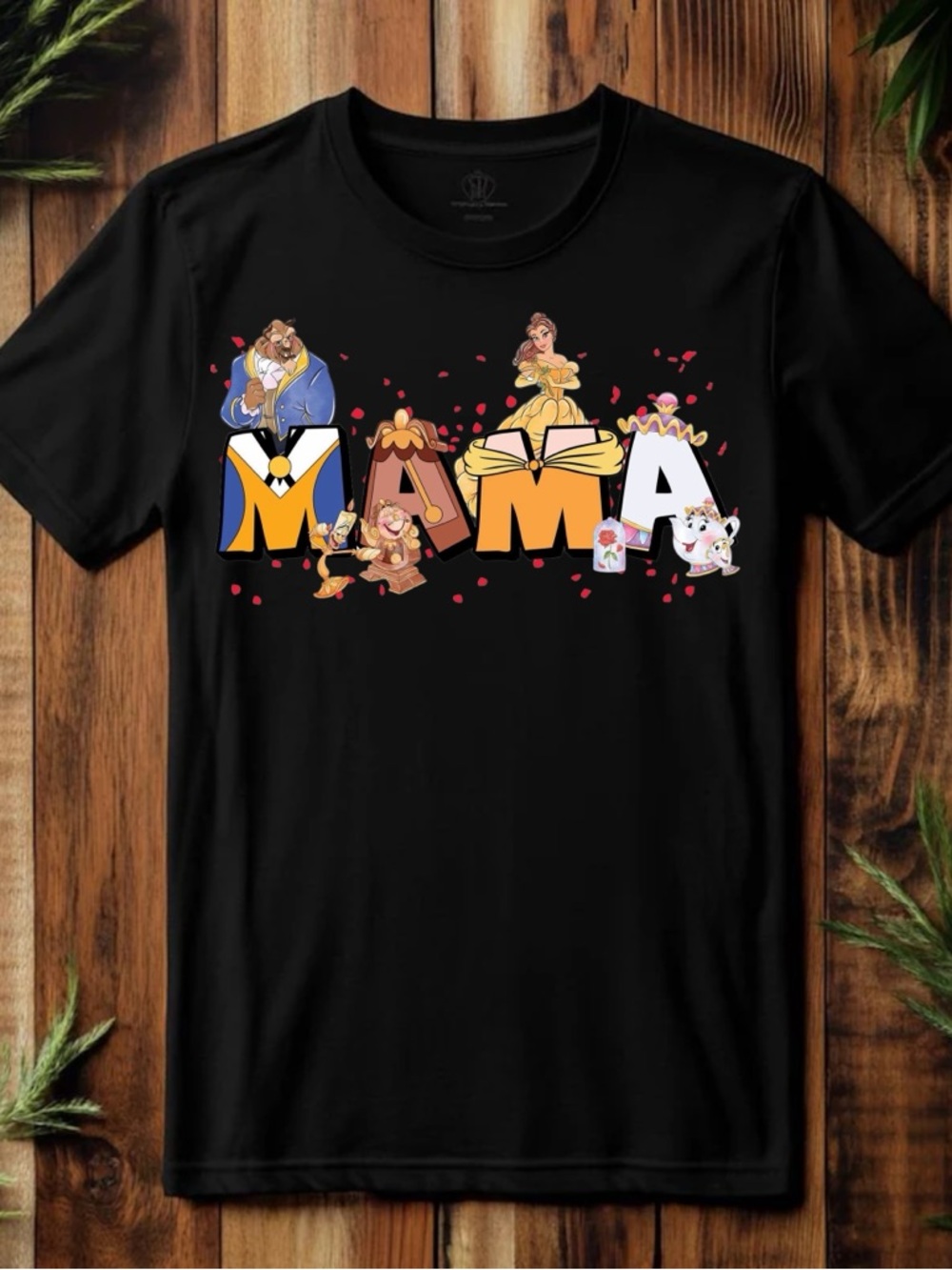 Mothers days  Belle & Beast Graphic Tee - Black